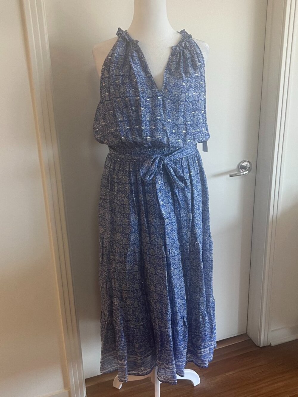 NWT Shoshanna Laila Dress in Sea blue
